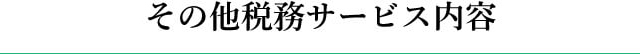その他税務サービス内容