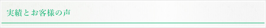実績とお客様の声