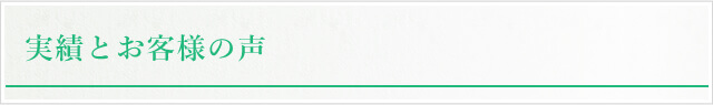 実績とお客様の声